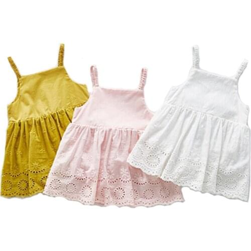 Summer New 2020 Baby Newborn Infant Baby Girls Rompers Cotton Small Flowers Suspender Dress Baby Sleeveless Cotton Fart Clothes