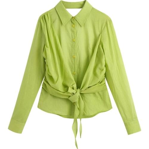 2021 New Spring Summer Women Female Sexy Polyester Shirt Brand Blouse Outwear