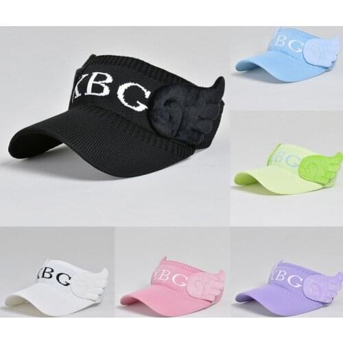 1Pcs Pure Color Breathable Girls' Suncap Angel Pattern Korean Style Summer Baby Empty Hat Acrylic Girl Summer Sunhat