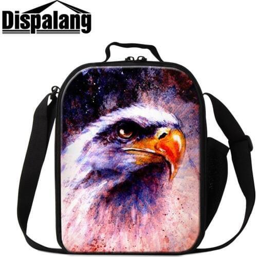 Eagle Patterns Portable Lunch Bags Guys Pink Printed Insulated Cooler Pouch Cases Girls Messenger Lunch Container for Kids