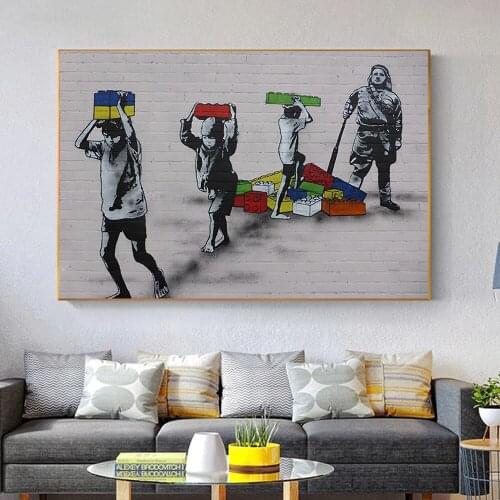 Posters and Prints Child Labour Graffiti Wall Artwork Canvas Painting Modular Banksy Art Picture for Living Room Home Decoration