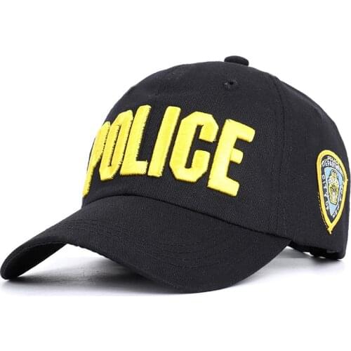 POLICE letter 100% cotton dad hat NYC embroidery baseball cap Snapback unisex shade cap retro casual hat outdoor caps
