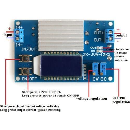 12A 160W DC-DC Step Down Module Adjustable Buck Power Supply Module With Digital LCD Display Constant Voltage Constant Current