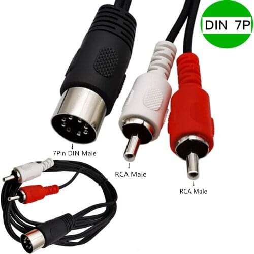 ERE 7 Pin DIN to RCA Cable, 7-Pin MIDI Male Plug to 2 RCA Male Audio Adapter Cord for Bang Olufsen, Naim, Quad.Stereo Systems