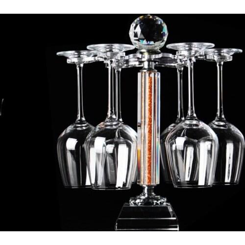 Luxury Crystal Wine Glasses With Cup Holder Creative Diamond Drinking Glasses Goblet Bar Hotel Party Home Wedding Drinkware