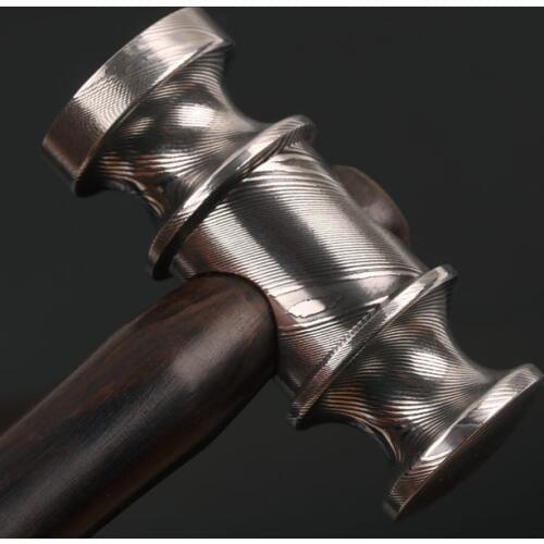 Handmade Damascus mini Hammer Ebony wood handle Leather Craft Tools Hammer