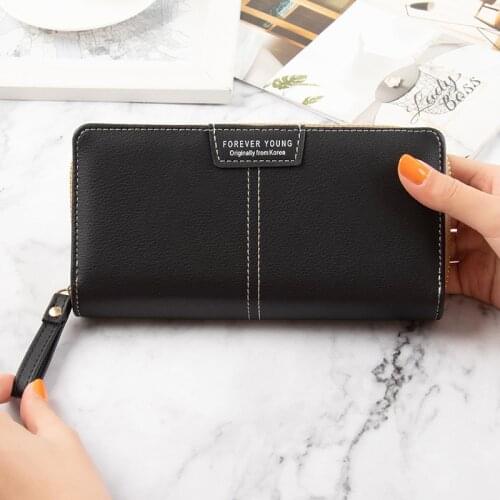 Trend novelty women purse Large Capacity long womens wallets and purses Solid Leather wallets for women 2021 saccoche femme