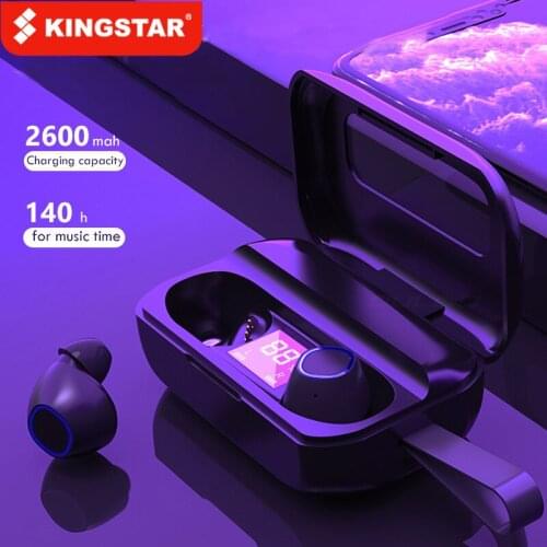 KINGSTAR TWS Bluetooth Earphone 2600mAh ChargingBox Wireless Headphone Gaming Headsets Sports 9D Stereo Noise Cancelling Earbuds
