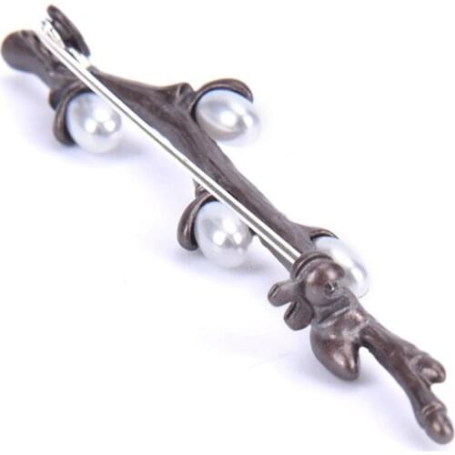 Vintage Handmade Freshwater Pearl Plum Blossom Flower Branches Brooches Pins Elegant Bouquet Brooch For Wedding Bride Jewelry