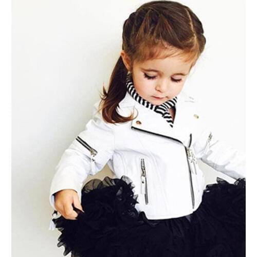 Spring Autumn Zipper Jacket Baby Girls PU Leather Jackets Kids Clothes Children Outerwear Coats For Baby Girls Boys Clothing