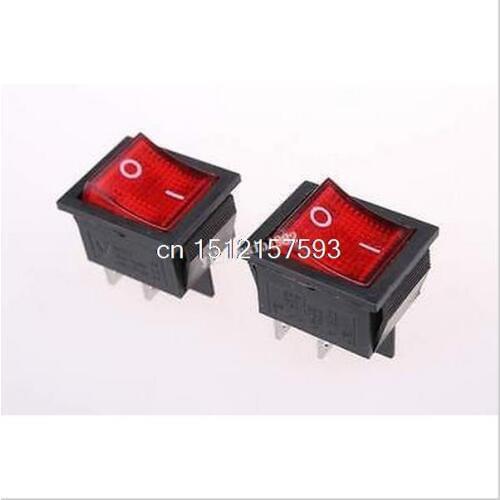On/Off Red Neno Light 4 Pin DPST Rocker Switch AC 16A/250V 20A/125V