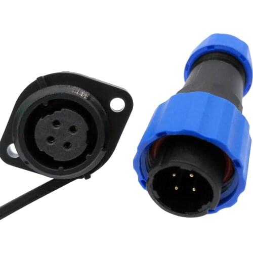 SP16 Waterproof connector 2pin 3/4/5/6/7/9 pin IP68 power cable connector Male plug and Female socket