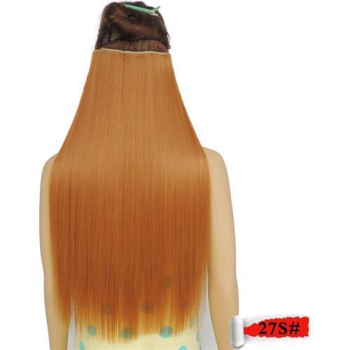 Wjlz5050/27s 2Piece/Lot Xi.rocks 5 Hair Clips Extension Synthetic wigs Clip in Extensions wig Straight Hair blonde Color wig