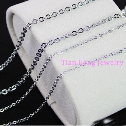 1/2/3mm 5/10/20/100pcs/Lot Wholesale Womens Mens DIY Jewelry 316L Stainless Steel Silver Color Cross Link Necklace In Bulk