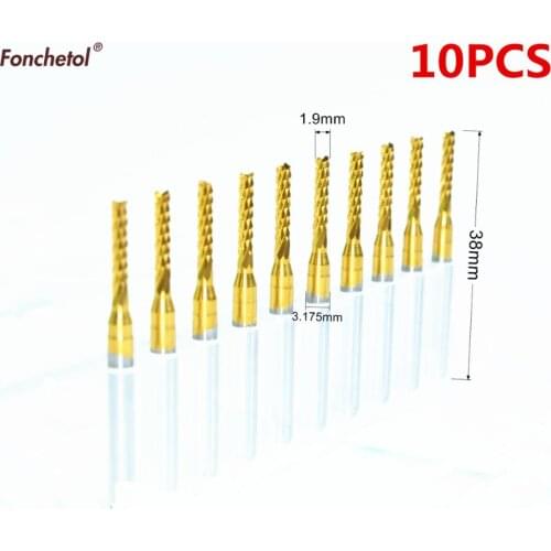 1.9mm,Freeshipping CNC computer machine solid carbide PCB End Mill,TiN coated Printed Circuit Board cutter,Corn milling cutter