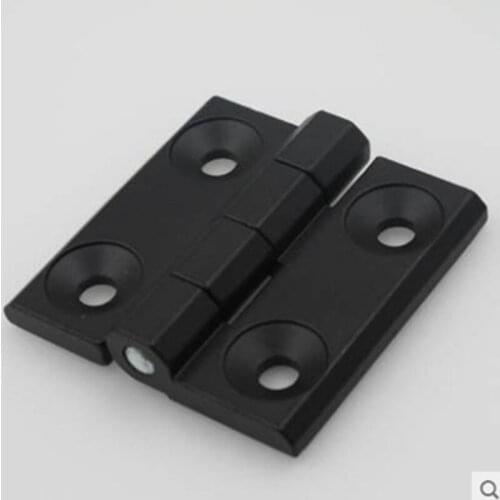 10pcs Zinc Alloy Rectangular Metal Aluminum Folding Hinge40x40 50x50 60x60 Black Hinges For Electric Cabinet Hardware