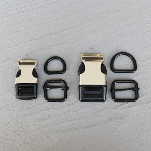 100 Sets 15/20/25mm Plastic Webbing Metal Belt Straps Buckle For Bag Backpack Pet Dog Collar Necklace Paracord Garment Sewing