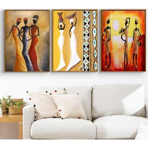 African Woman Modular Posters Nordic HD Printed Classic Wall Artwork Modern Canvas Pictures Paintings Home Decoration No Frame