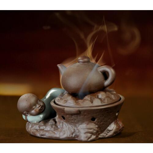Celadon kiln thriving little monk spoiled sweet tea tea censer ornaments home crafts