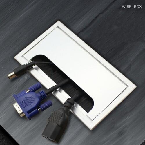 Aluminum Alloy desk wire hole Cover usb Cable Holder with Black Brush grommet outlet plug For Office computer desk accessories