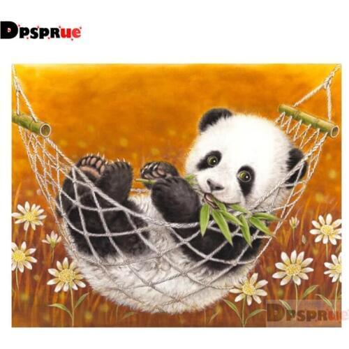 Dpsprue Full Square/Round Diamond Painting Cross Stitch Panda swing 3D Embroidery DIY 5D Moasic Home Decor Gift SA24