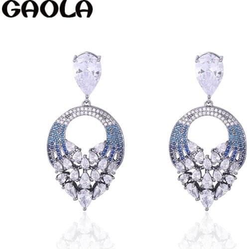 GAOLA High Quality Horse Eye Waterdrop Cubic Zirconia Dangle Earrings Women Jewelry GLE7107Y
