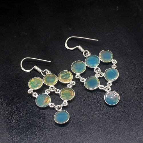 Gemstonefactory Big Promotion Unique 925 Silver Glorious Gentle Dichroic Glass Women Ladies Gifts Dangle Drop Earrings 20211882