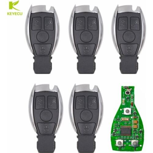 KEYECU 5PCS New Replacement Smart Remote key Fob 3 Button 315/433MHz With Infrared for Mercedes Benz 2000-2014