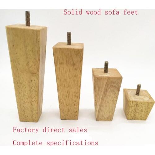1Pcs Tapered Solid Rubber Wood Replacement For Sofa Couch Chair Coffe Table base Ottoman Loveseat Wood Furniture Wood Leg