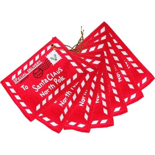 Christmas Letter Candy Bag Santa Claus Felt Envelope Embroidery Decoration Christams Tree Ornament New Year Christams Gifts