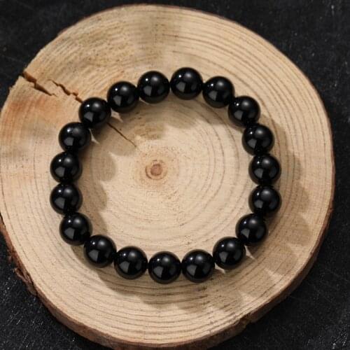 Round Obsidian Bead Bracelet for Women Men Luxury Vintage Bangles Accessories Charm Bracelet Fine Jewelry Gift