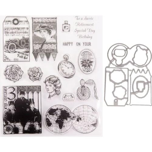 Metal Cutting Dies and Stamps for DIY Stamp Scrapbooking Photo Album Embossing Paper Wedding Cards Making T1699 Vintage
