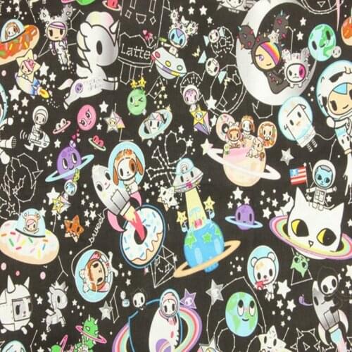 Cartoon Unicorn 100% Cotton Fabric for Girl Clothes Hometextile Cushion Cover Backpacks Curtain DIY 105cm Width BL114