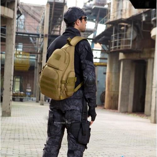 Men tactical chest-bag travel Wild camping back triangle shoulder bag outdoor riding backpack waterproof 14 inch computer bag