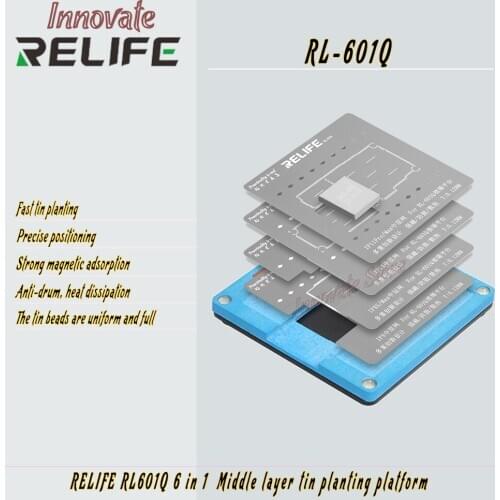 RELIFE RL-601Q Board Tinning Platform Set 6 In 1 Middle tin planting For IPX XS XS Max 11 11 Pro 11 Pro Max