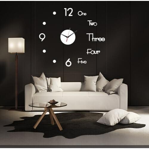 DIY Modern Design Mini DIY Large Wall-Clock Sticker Mute Digital 3D Wall Big Clock Living Room Home Office Decor Christmas Gift