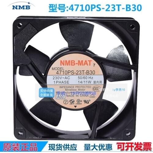NMB-MAT 4710PS-23T-B30 A00 AC 230V 11W 120x120x25mm 120x120x25mm Server Cooling Fan