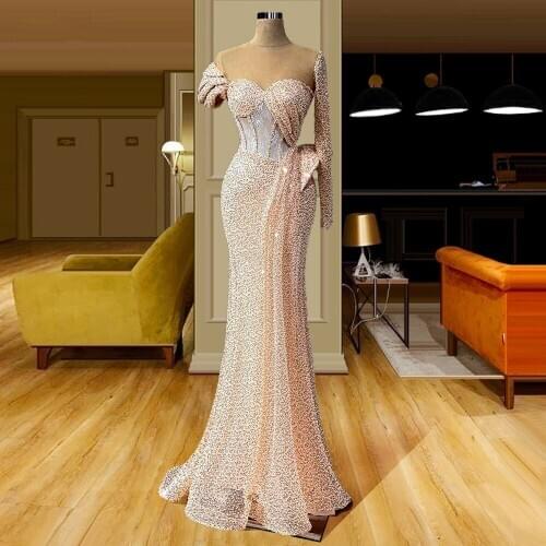 2020 Newest Evening Dresses Long Sequins Women Prom Dresses Evening Wear Sexy Formal Gowns Wedding Party Dress Robe De Soiree
