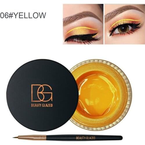 NEW Colorful 2 In 1 Durable Eyeliner Gel Set Matte Eyeliner With Brush Long Lasting Durable Waterproof Makeup Cosmetics