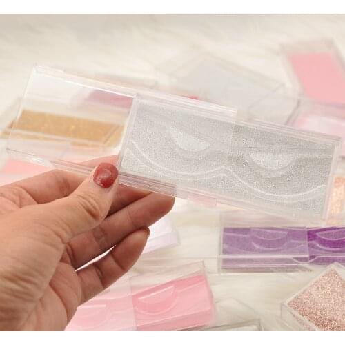 Wholesale eyelash packaging box case 3d mink lash boxes package custom Logo sliver plastic sliding clear Case tray bulk vendors