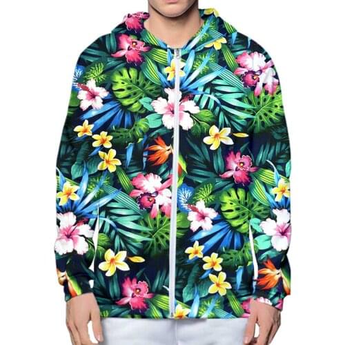 2021 Autumn Fashion Men Women 3D Hoodies Rose Peony Flowers Harajuku Full Printed Casual Hooded Sweatshirt Zip Hoodie Oversized
