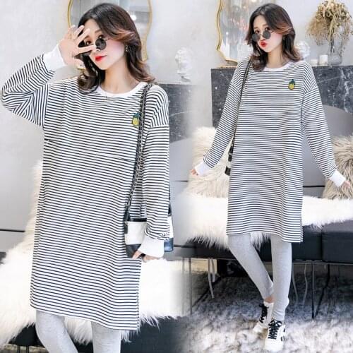 Dress for Pregnant Women Summer Women O-neck Pregnant Nursing Maternity Short Sleeve Stripe Summer Dress Breastfeeding Clothes