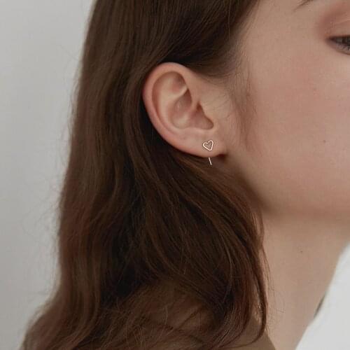 Heart Stud Earrings For Women Cute Sweet Fashion Korean Simple Punk New Hot Sale Girl Trend Party Gift Wedding Jewelry BOYULIGE