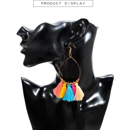 ECHSUN alloy hook tassel earrings pendientes kolczyki aretes brincos aros womens fashion jewelry wholesale on sale