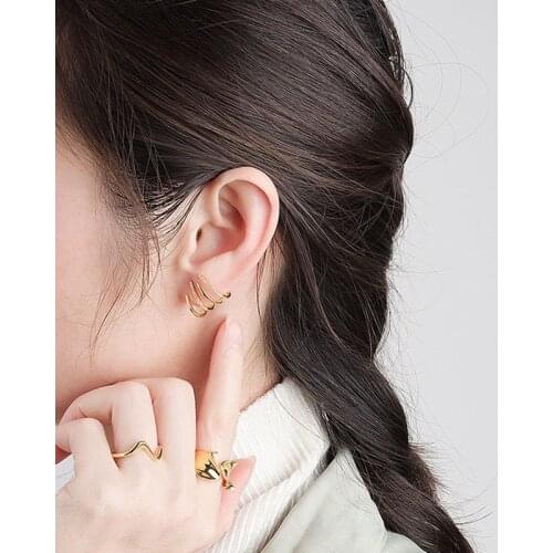 Minimalist C Shape Cubic Zircon Non-Piercing Earrings Clips Sets For Women Street Wedding Simple Ear Cuffs Jewelry