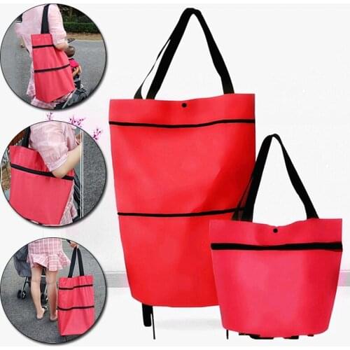 Folding Shopping Bag On Wheels Bag Buy Vegetables Shopping Organizer Portable Reusable Grocery Bag Food Organizer Vegetables Bag