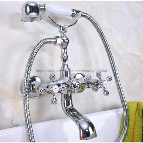 Bathtub Faucets Wall Mounted Chrome Bathtub Faucet With Hand Shower Bathroom Bath Shower Faucets Nna187