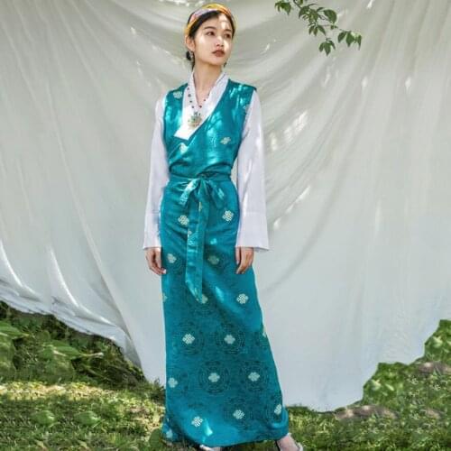 Traditional Clothing for Women Asian Style costume Ladies Top +robe Sets elegant ethnic Clothes Tibetan Dress