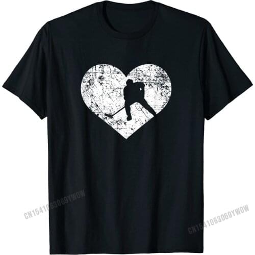 I Love Hockey Shirt, Funny Cute Player Sports Heart Gift Simple Style T Shirts Tops & Tees for Men Fashion Cotton cosie Tshirts