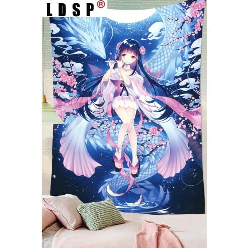 LDSP Japanese Anime Wall Tapestry Manga Beautiful Strong Girls Art Wall Hanging Tapestries for Living Room Home Dorm Decor